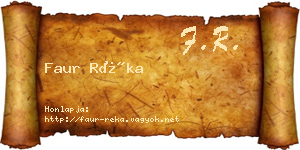 Faur Réka névjegykártya