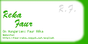reka faur business card